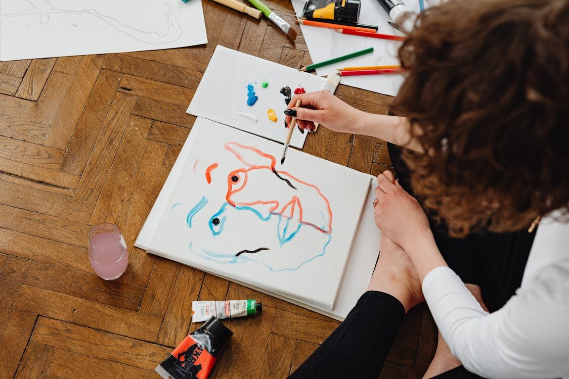 Lady doing some art